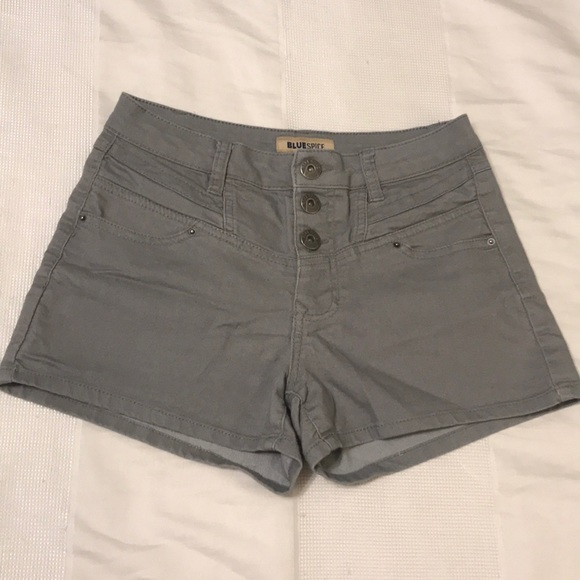 Blue Spice Pants - Gray High Waisted Shorts